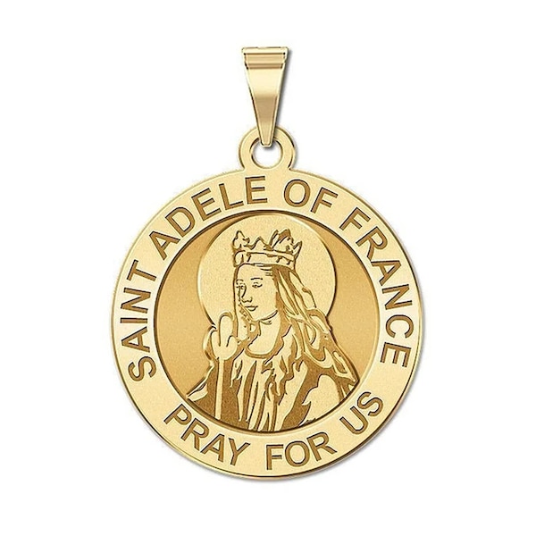 Saint Adele of France Round Religious Medal