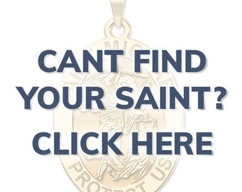 14K Yellow Gold 3/4 x1" Custom "Oval" Saint Religious Medal