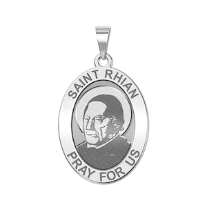 Saint Rhian - Oval Religious Medal