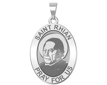 Saint Rhian - Oval Religious Medal