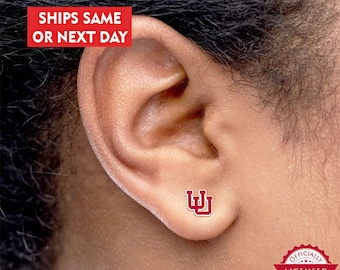 Pair Of University of Utah Intertwined U Earrings