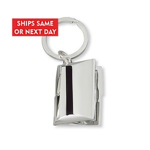 Locket Keychain •  Silver Plated Rectangle Keychain Photo Locket