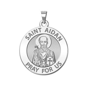 Saint Aidan Round Religious Medal