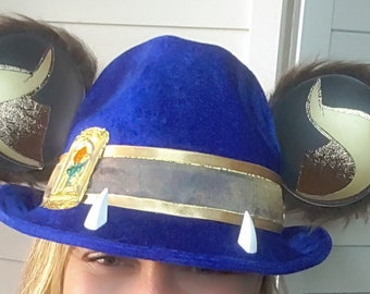 Beast Hat • Mouse Ears Hat • Mickey Mouse Ears Hat • Handmade Disneyland Hat • Custom Disney Hat • Mickey Ears Fedora • Beauty & The Beast