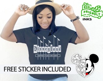 Disney Vintage Flags • Disney Shirt • Classic Disney Tee • Disneyland Shirt