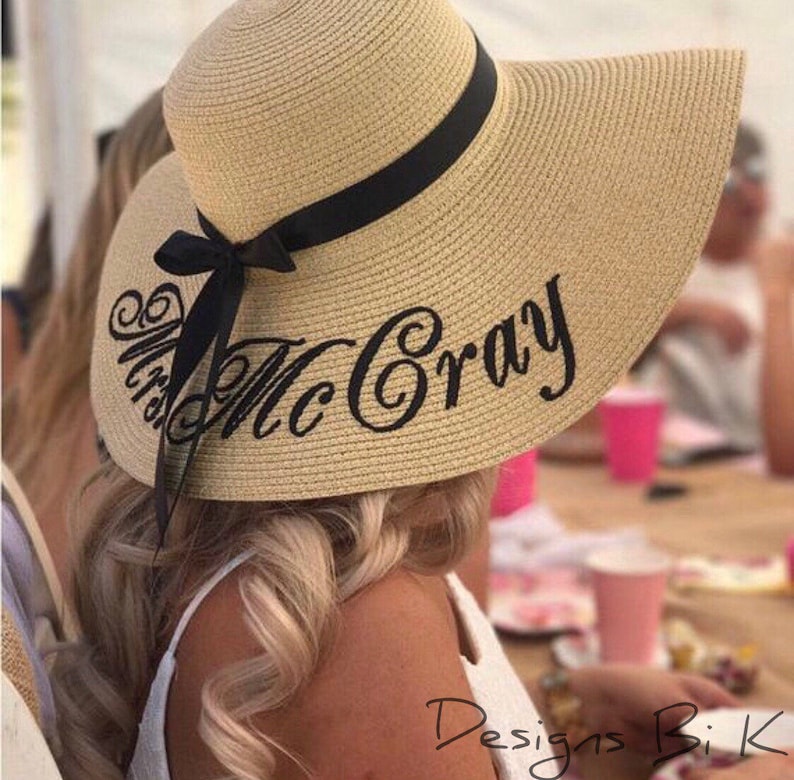 personalized floppy beach hat