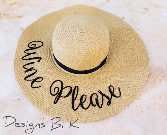embroidered beach hat