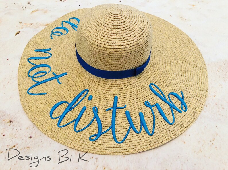 Do not disturb embroidered floppy beach straw hat Etsy