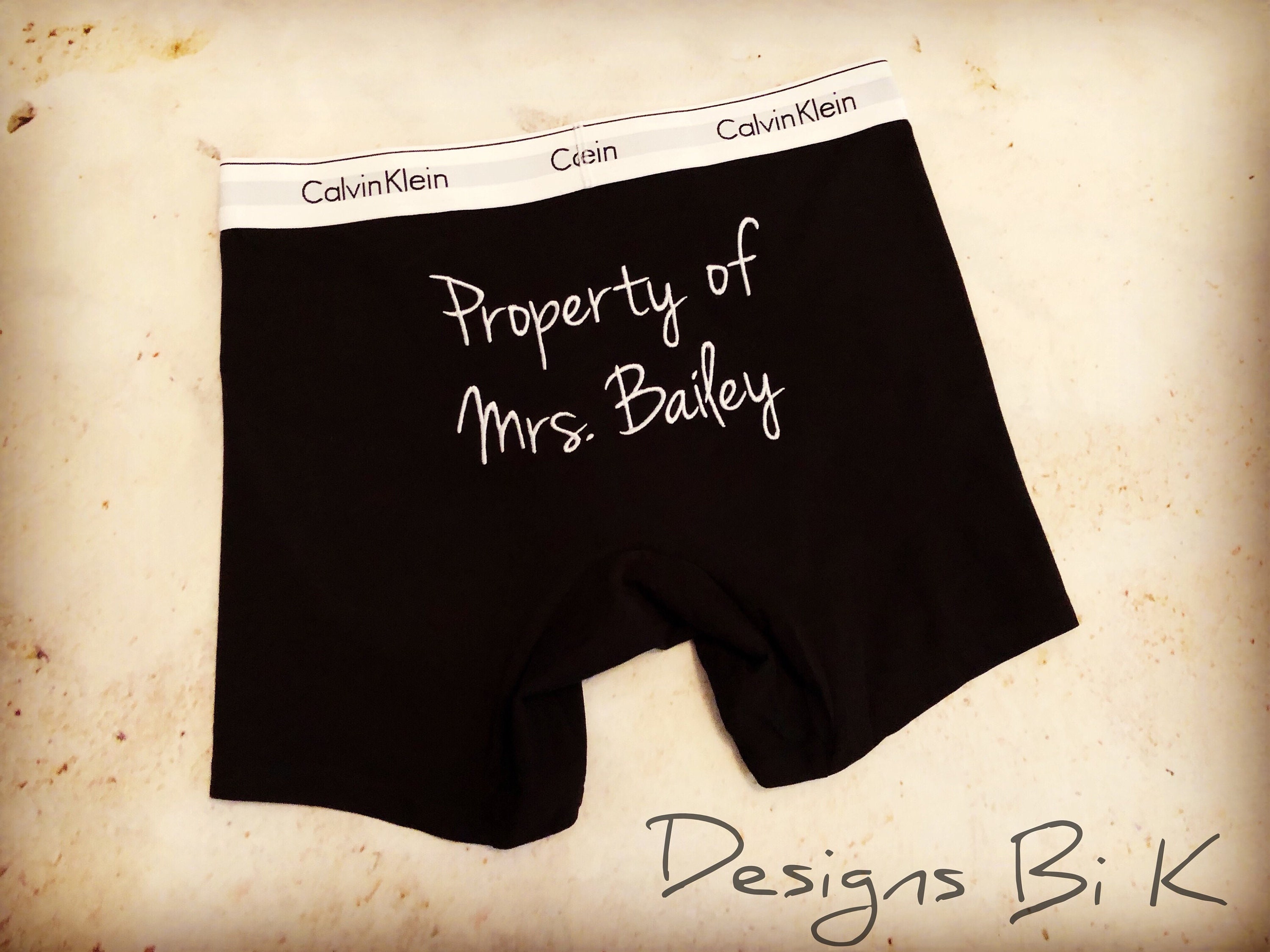Property of Mrs boxers Personalized groom boxers Embroidered | Etsy