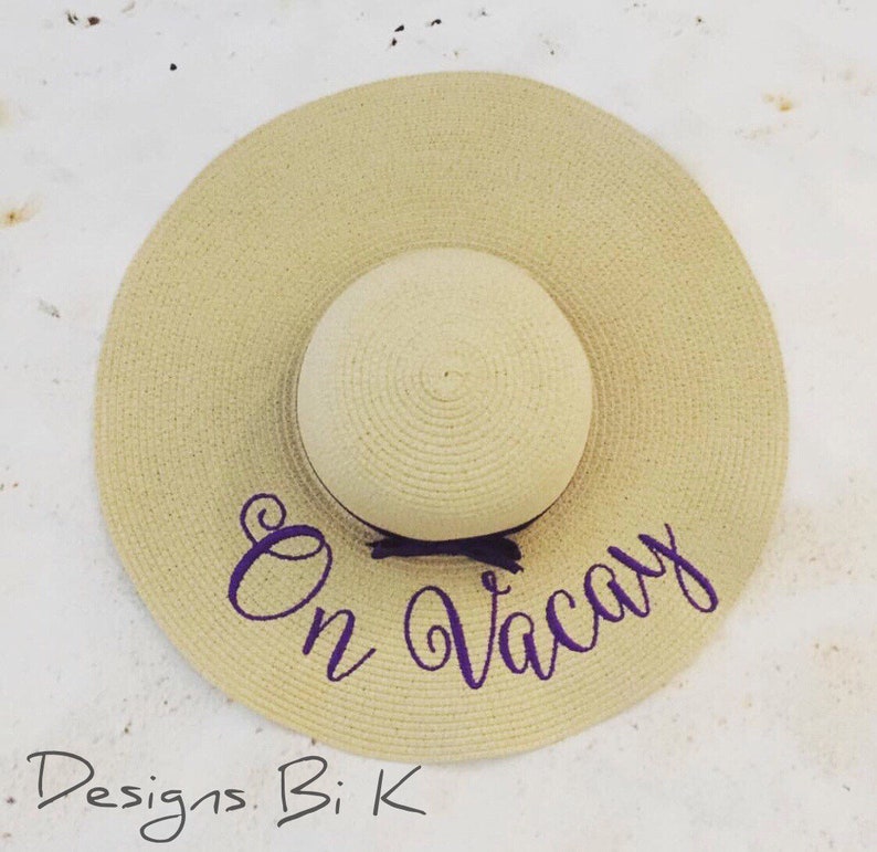 embroidered beach hat