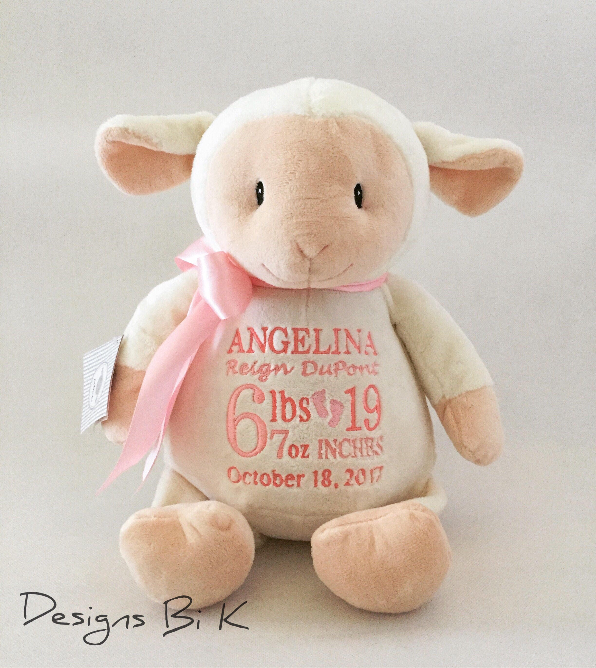 white lamb stuffed animal