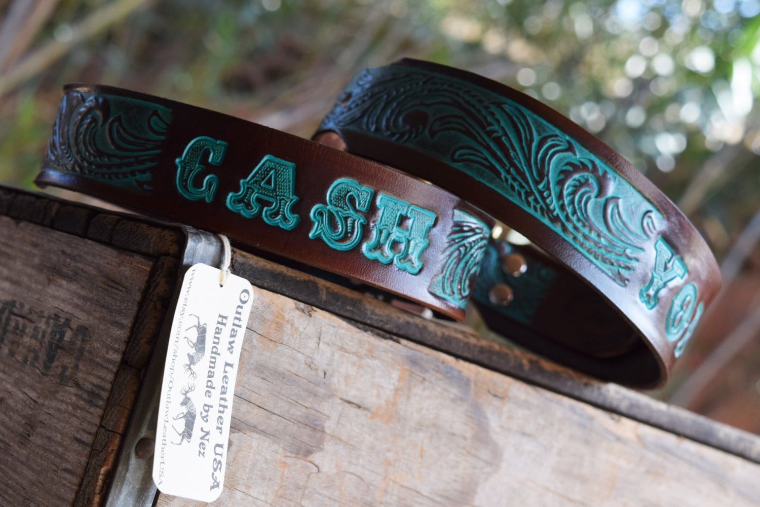 Leather Dog Collar Western Dog Collar personalized leather Etsy