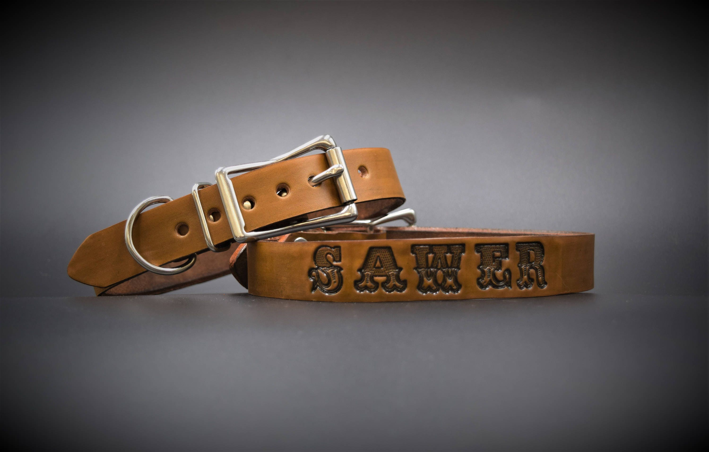 Personalized Leather Dog Collar Tooled Leather Dog Collar - Etsy