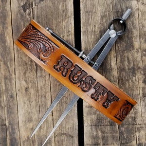 Your dogs name on personalized leather dog collar