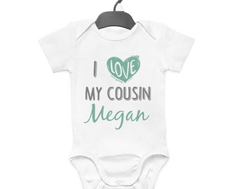 MY BIG COUSIN IS AWESOME PERSONALISED BABY GROW VEST CUSTOM FUNNY GIFT CUTE