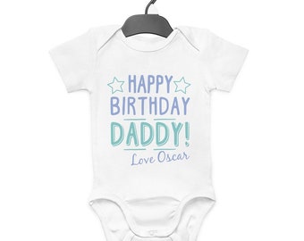 Boys Dad Son 30th 40th Newborn New Gift Happy Birthday Daddy Baby Vest Grow