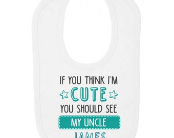 Love Daddy a la Luna Personalizado Babero de Bebé Divertido Lindo Papá Personalizado
