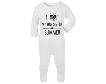 i love my big sister babygrow