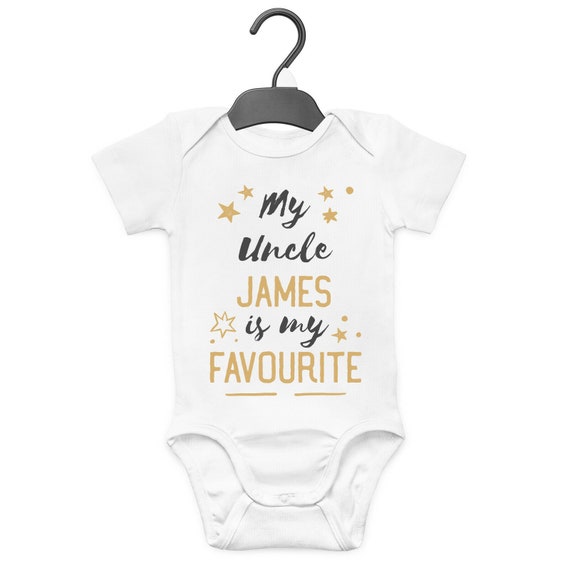 Funny Embroidered Personalised Vest Baby Shower Gift I love my uncle