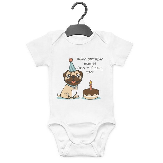 Hug A Pug Baby Grow Bodysuit Vest Funny Humour Gift Cute