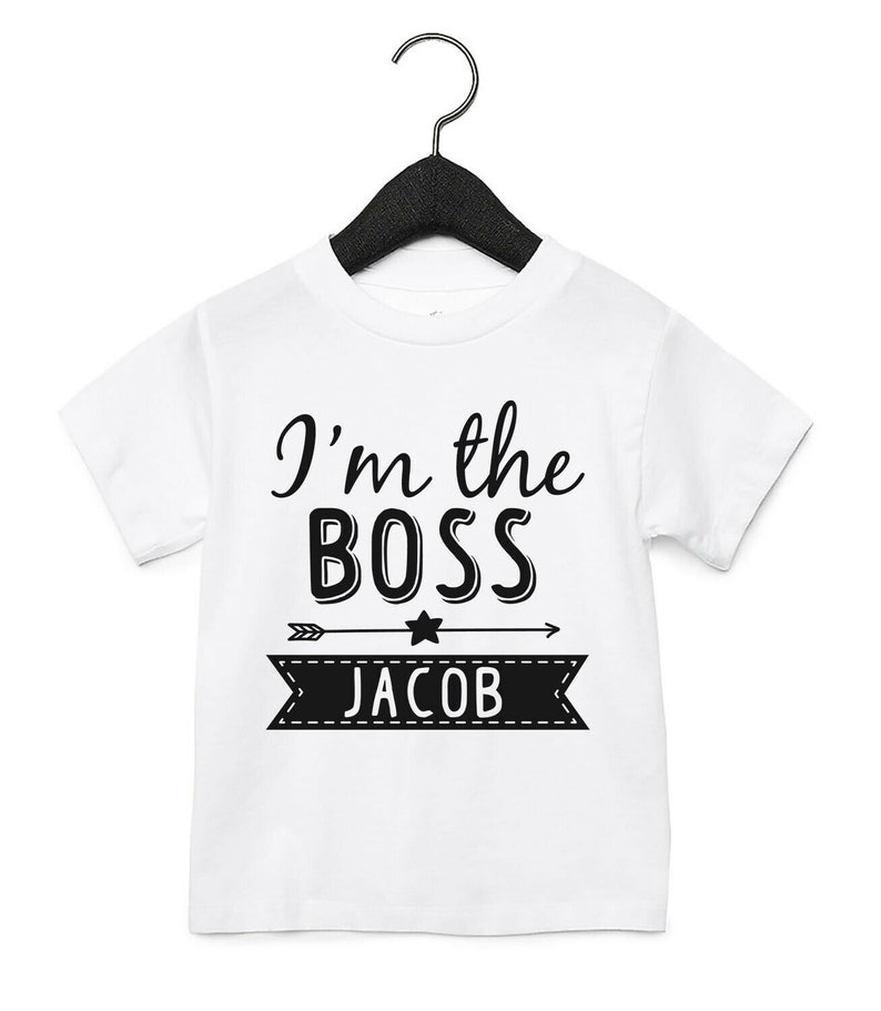 I/'m The Boss Personalised Baby Toddler T Shirt Kids Funny Gift Cute