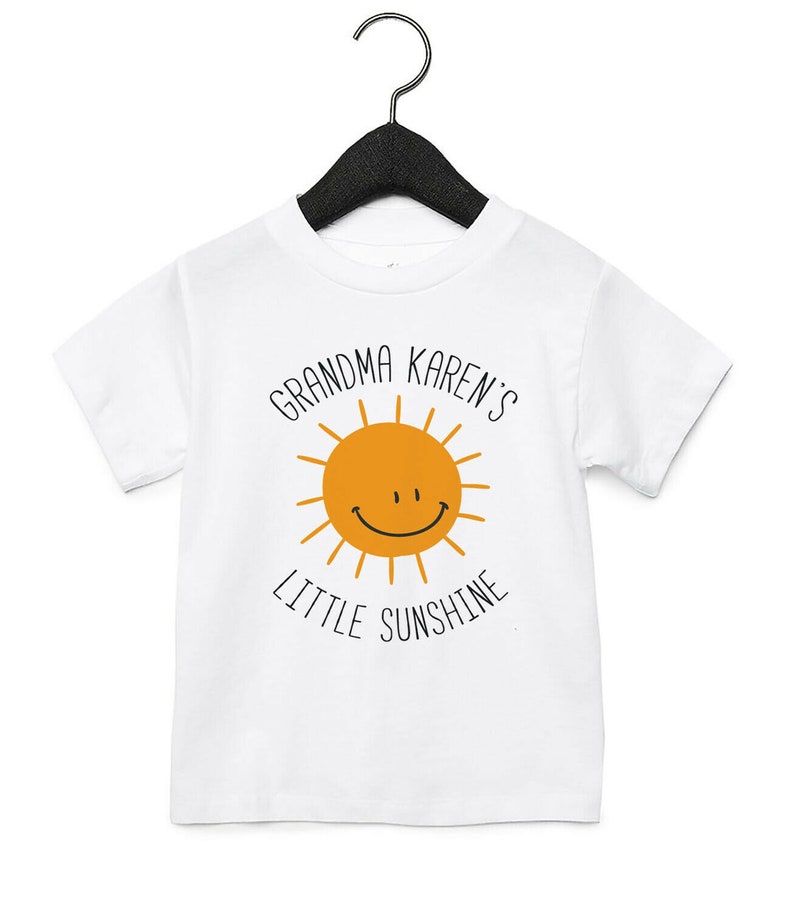 Grandma Little Sunshine Personalised Baby Toddler T Shirt Kids Funny Gift Cute