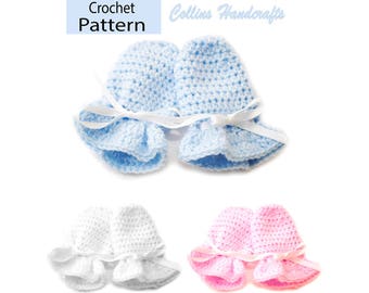 Pattern-NB Scratch Mittens -Baby Mitten, New Born, 0-3, (BO1015)
