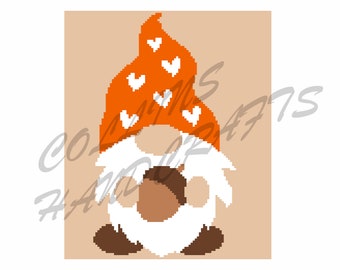 Mini C2C Pattern Graphgan-Fall Gnome (4152)                                          throw,afgan,blanket