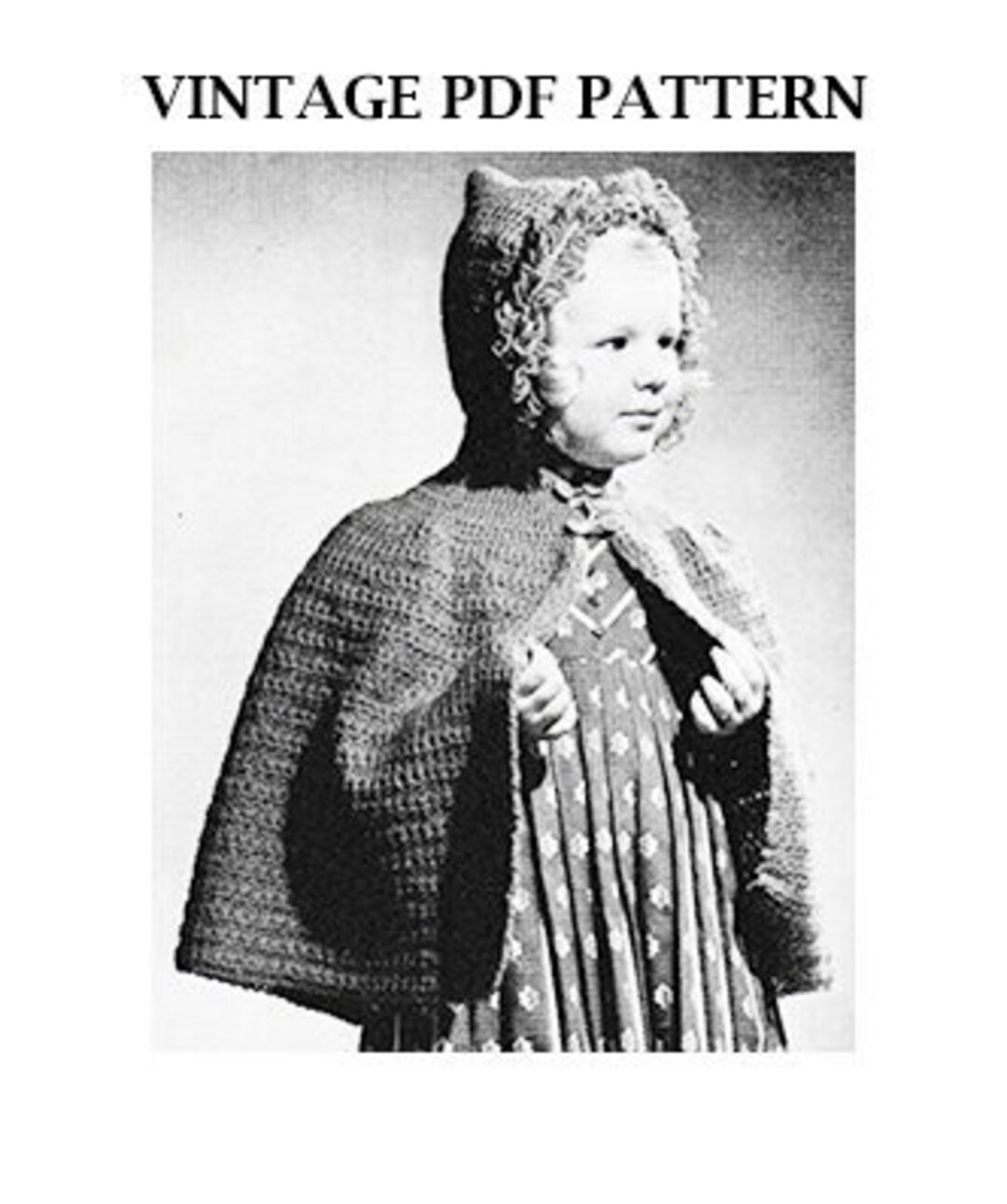 Red Riding Hood Pattern VINTAGE PDF Pattern - Red Riding Hood Cape Pattern - Etsy