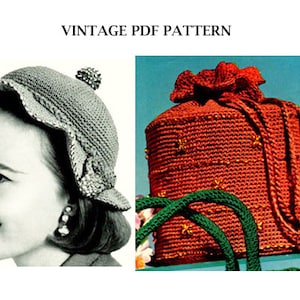 VINTAGE PDF MUSTER - Ripple Brim Hat and Bag Pattern