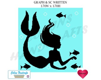 Häkelanleitung Graphgan - Mermaid and Fish (4053)