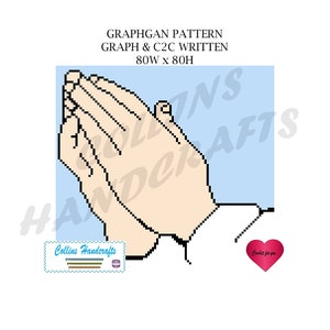Pattern Graphgan - Praying Hands (4057) C2C                                                  blanket,crochet,afghan,graph,mini