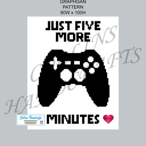C2C Pattern Graphgan-Gaming Just Five More Minutes (4001)                                          gaming,controller,blanket,crochet,afghan