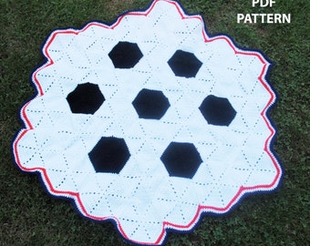 Pattern-Soccer Ball Themed Blanket  (BA1162) -newborn, photo prop, Baby,Blanket,