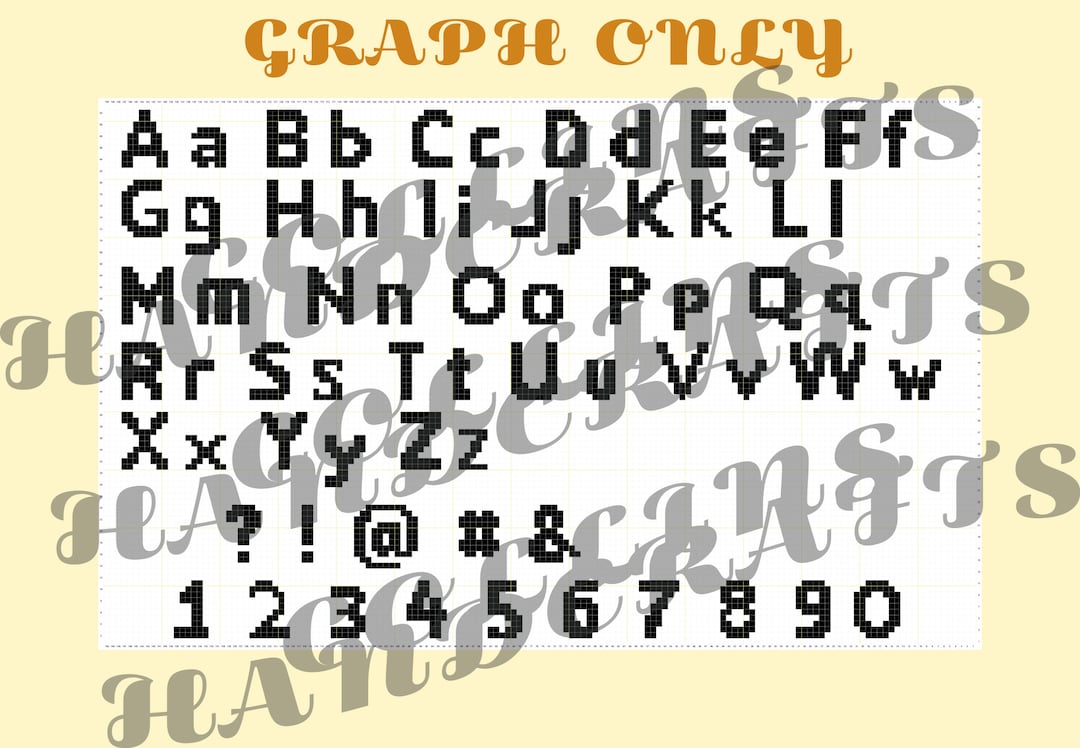 Pattern Graphgan-cap Small Letters and Numbers (4145) - Etsy