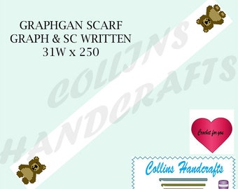 Graph Pattern - Teddy Bear Scarf (4098)