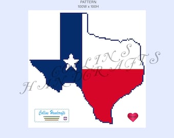 C2C Pattern Graphgan-Texas Flag (3156)                                            flags,usa,us,united states,blanket,crochet,afghan,usa,us