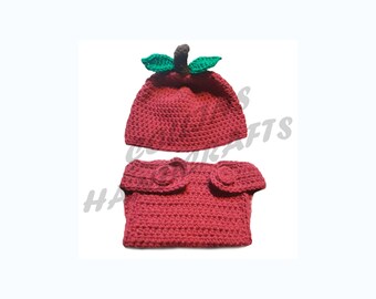 Pattern - Delicious Apple Hat & Diaper Cover Set  (PP162)                                                              photo prop, costume