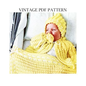 VINTAGE PDF PATTERN - Shell Stitch Baby Set