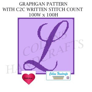 Pattern Graphgan-Capital L (3146)                                     patterns,initial,letter,monogram,graphgan,blanket,crochet,afghan,graph