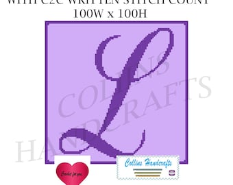 Pattern Graphgan-Capital L (3146)                                     patterns,initial,letter,monogram,graphgan,blanket,crochet,afghan,graph