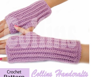 2 Patterns-Long & Short Ladies Ribbed Fingerless Gloves (LG103) (LG104), easy, wrist warmer, arm warmer,