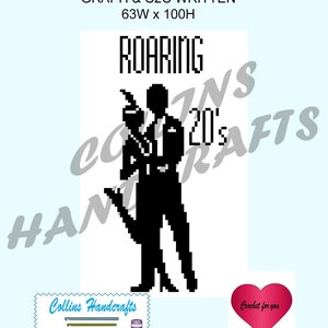 Pattern Graphgan-Roaring 20&#39;s (4138)                                                                    pattens,blanket,crochet,afghan,graph