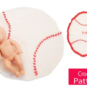 Pattern-Baseball Round Blanket - For a newborn photo prop, Baby Blankets, BA1159, play mat, rug, afghan, play mats, sports, sport, rugs, nb,