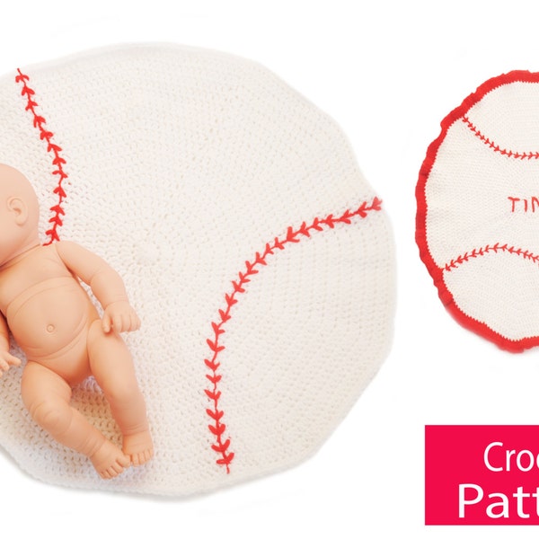 Pattern-Baseball Round Blanket - For a newborn photo prop, Baby Blankets, BA1159, play mat, rug, afghan, play mats, sports, sport, rugs, nb,