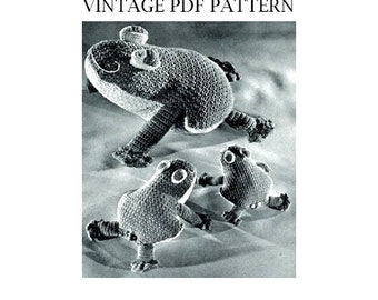 VINTAGE PDF Pattern - Crocheted Frog Pattern