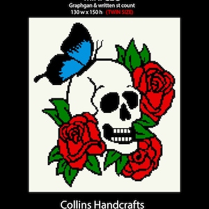 M-C2C Graphgan Pattern - Skull Rose Butteryfly (4147) Mini,graph & Row ...