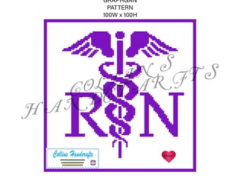 Pattern Graphgan-RN Symbol (3063)                                  nurse,nurses,symbols,logo,sign,graphgan,blanket,crochet,afghan,graph