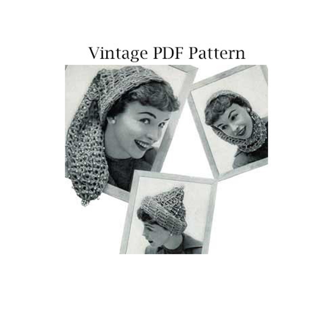 VINTAGE PDF Pattern ONLY - Vintage Crocheted Stocking Cap Pattern - Etsy