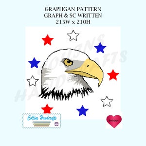 Muster Graphgan - Amerikanischer Weißkopfseeadler ( 4080 ) sc,dark,graphgan,Decke,häkeln,afghan,graph